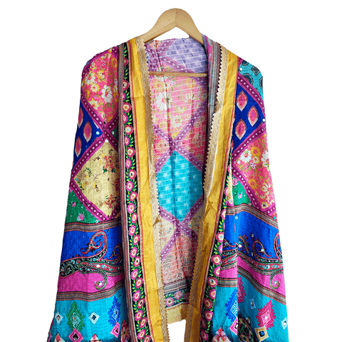 Pakistani Digital Printed Chinnon Dupatta With Heavy Mirror Work