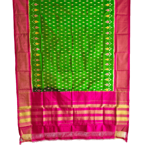 Eternal Beauty Handwoven Pochampally Ikat Silk Dupatta with Zari Elegance