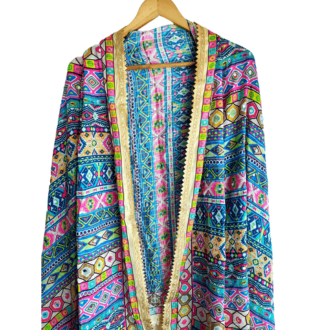 Pakistani Digital Printed Chinnon Dupatta With Heavy Mirror Work