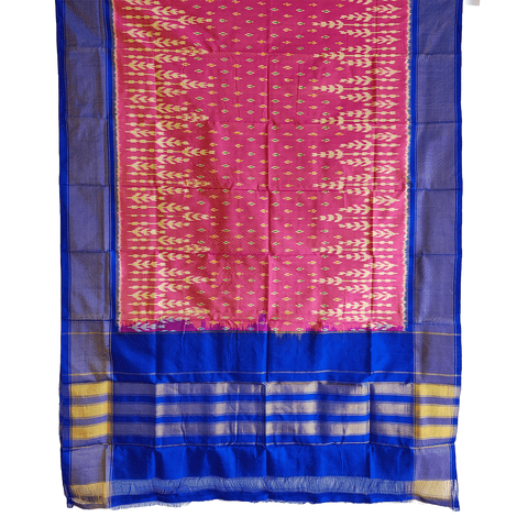 Eternal Beauty Handwoven Pochampally Ikat Silk Dupatta with Zari Elegance