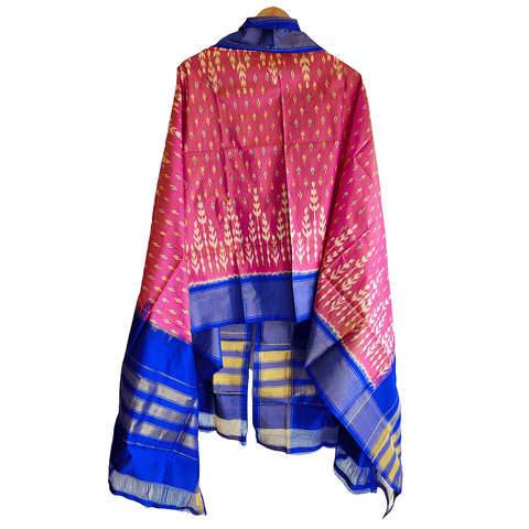 Eternal Beauty Handwoven Pochampally Ikat Silk Dupatta with Zari Elegance