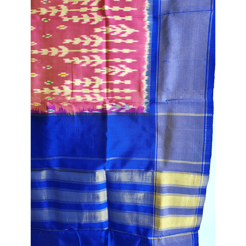 Eternal Beauty Handwoven Pochampally Ikat Silk Dupatta with Zari Elegance