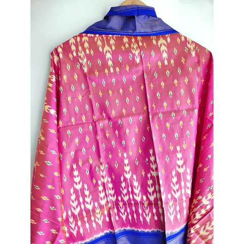 Eternal Beauty Handwoven Pochampally Ikat Silk Dupatta with Zari Elegance