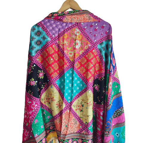 Pakistani Digital Printed Chinnon Dupatta With Heavy Mirror Work