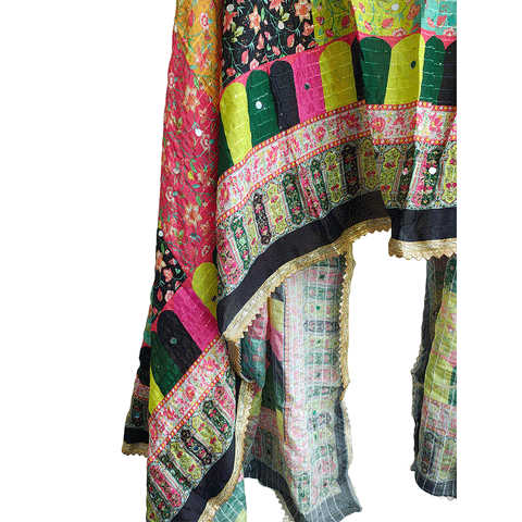 Pakistani Digital Printed Chinnon Fancy Heavy Mirror Work Dupatta