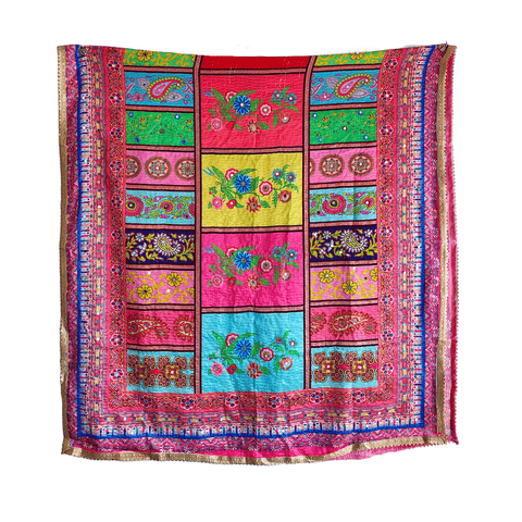 Pakistani Digital Printed Chinnon Multicoloured Dupatta With Heavy Mirror Work