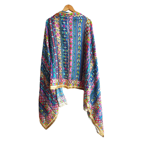 Pakistani Digital Printed Chinnon Dupatta With Heavy Mirror Work