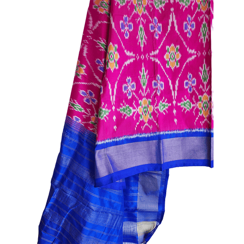 Eternal Beauty Handwoven Pochampally Ikat Silk Dupatta with Zari Elegance