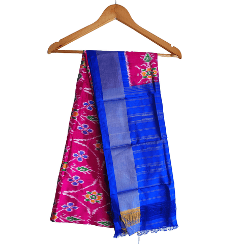 Eternal Beauty Handwoven Pochampally Ikat Silk Dupatta with Zari Elegance