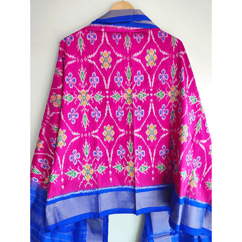 Eternal Beauty Handwoven Pochampally Ikat Silk Dupatta with Zari Elegance