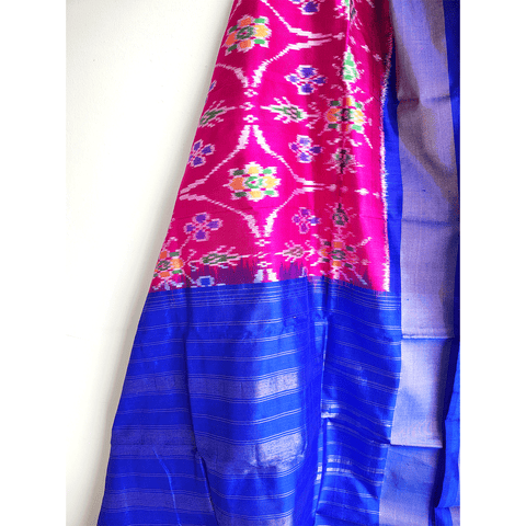 Eternal Beauty Handwoven Pochampally Ikat Silk Dupatta with Zari Elegance