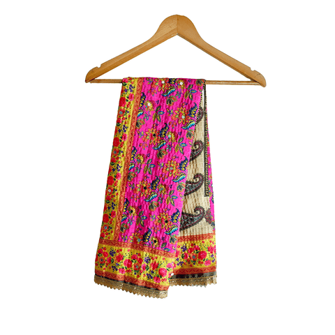 Pakistani Digital Printed Chinnon Dupatta With Heavy Mirror Work