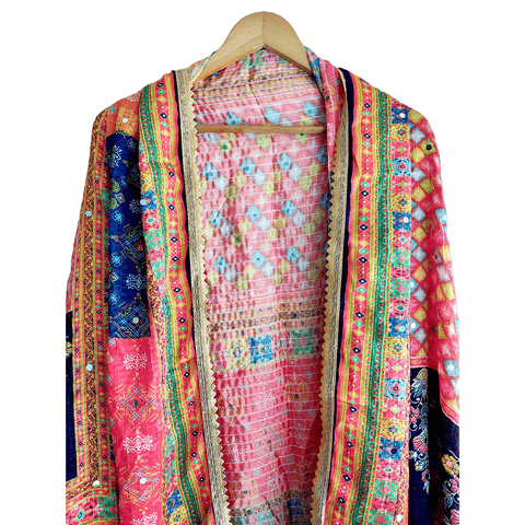 Pakistani Digital Printed Chinnon Multicoloured Dupatta With Heavy Mirror Work