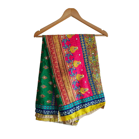 Pakistani Digital Printed Chinnon Dupatta With Heavy Mirror Work