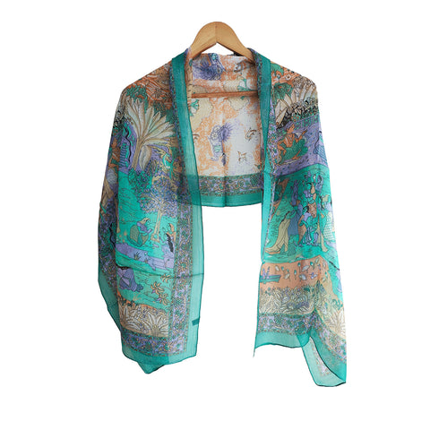 Luxurious Pure Silk Scarf | Elegant Digital Print | Lightweight & Versatile