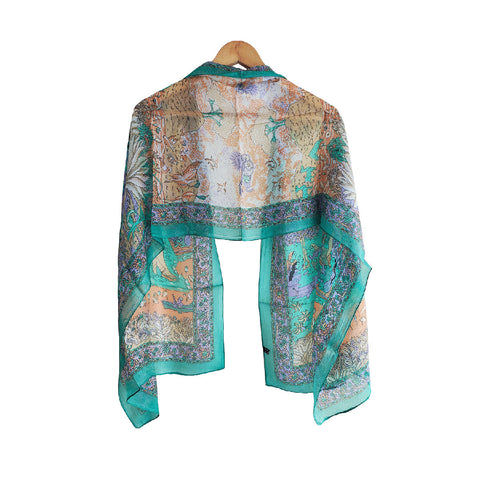 Luxurious Pure Silk Scarf | Elegant Digital Print | Lightweight & Versatile