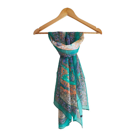 Luxurious Pure Silk Scarf | Elegant Digital Print | Lightweight & Versatile