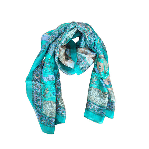 Luxurious Pure Silk Scarf | Elegant Digital Print | Lightweight & Versatile