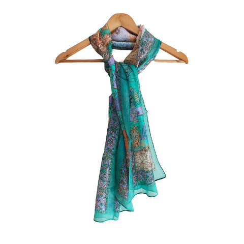 Luxurious Pure Silk Scarf | Elegant Digital Print | Lightweight & Versatile