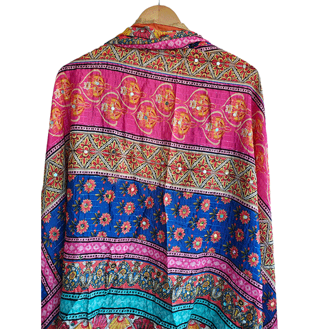 Pakistani Digital Printed Chinnon Fancy Heavy Mirror Work Dupatta