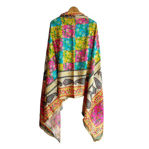 Pakistani Digital Printed Chinnon Dupatta With Heavy Mirror Work