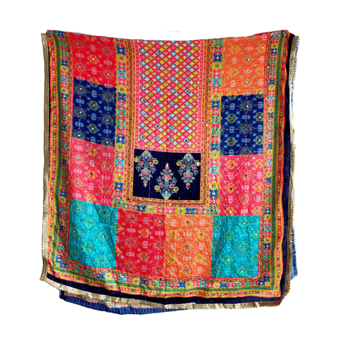 Pakistani Digital Printed Chinnon Multicoloured Dupatta With Heavy Mirror Work