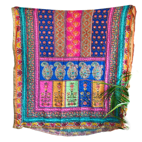 Pakistani Digital Printed Chinnon Fancy Heavy Mirror Work Dupatta