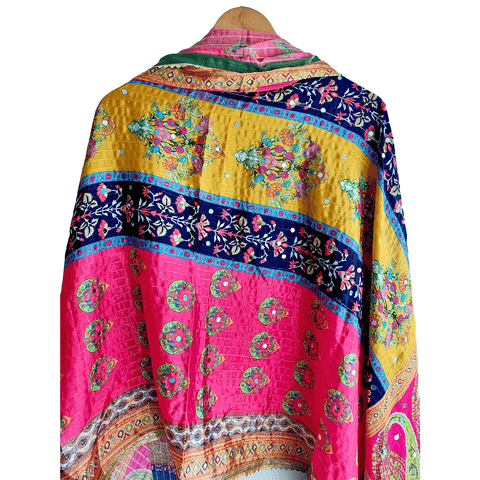 Pakistani Digital Printed Chinnon Dupatta With Heavy Mirror Work