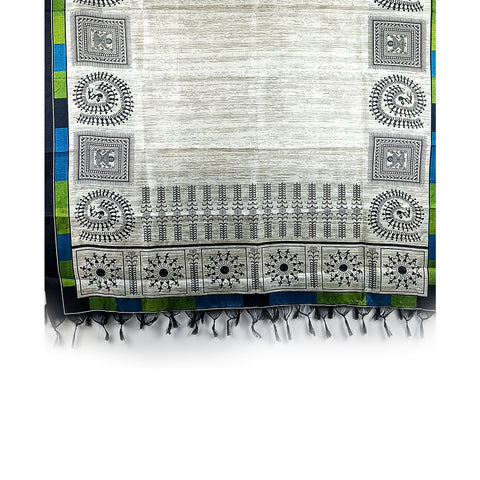 Khadi Cotton Poly Silk Digital Elegancia Print Dupatta