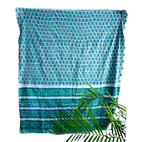 Bagru Block Print Sarong, Sarong Beach Wrap, Cotton Sarong,Pareo, Summer Beach Pareo ,Size 45X80 Inc