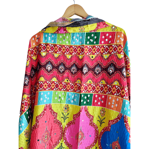 Pakistani Digital Printed Chinnon Multicoloured Dupatta With Heavy Mirror Work