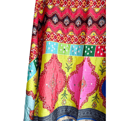 Pakistani Digital Printed Chinnon Multicoloured Dupatta With Heavy Mirror Work