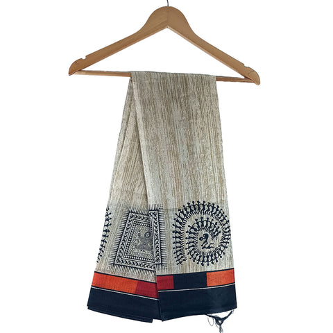 Khadi Cotton Poly Silk Digital Elegancia Print Dupatta