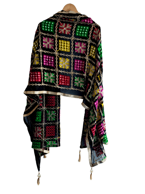 Kutch Embroidery Desigen Ludo Style Function Dupatta Size W 110 Cm X L 220 Cm.