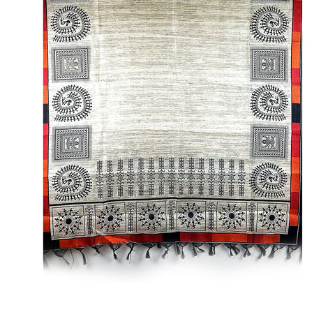 Khadi Cotton Poly Silk Digital Elegancia Print Dupatta