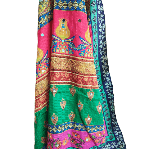 Pakistani Digital Printed Chinnon Dupatta With Heavy Mirror Work