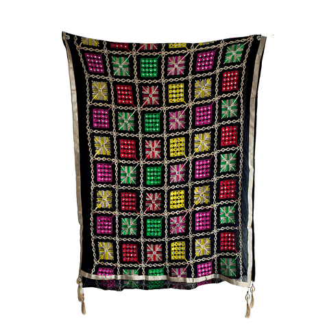 Kutch Embroidery Desigen Ludo Style Function Dupatta Size W 110 Cm X L 220 Cm