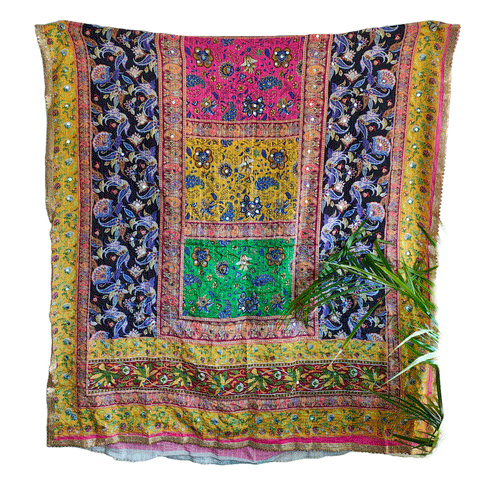 Pakistani Digital Printed Chinnon Fancy Heavy Mirror Work Dupatta