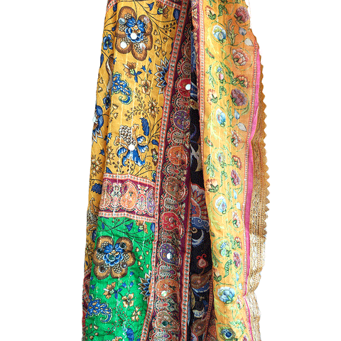 Pakistani Digital Printed Chinnon Fancy Heavy Mirror Work Dupatta