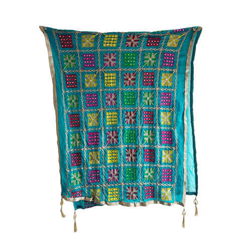 Kutch Embroidery Desigen Ludo Style Function Dupatta Size W 110 Cm X L 220 Cm