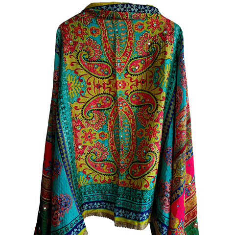 Pakistani Digital Printed Chinnon Dupatta With Heavy Mirror Work