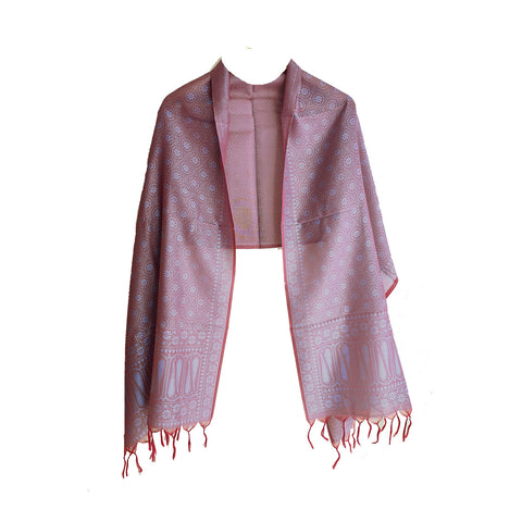 Banarasi Silk Stole - Luxurious Golden Threadwork