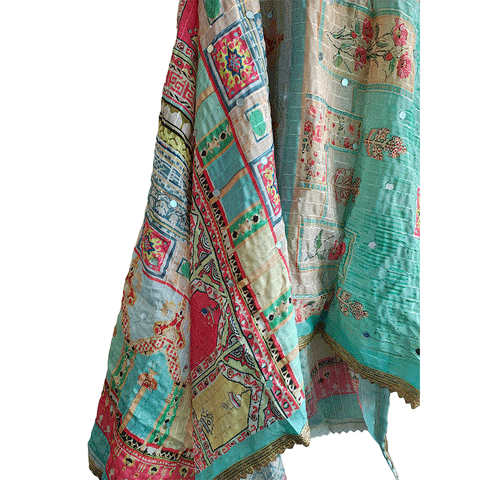 Pakistani Digital Printed Chinnon Fancy Heavy Mirror Work Dupatta