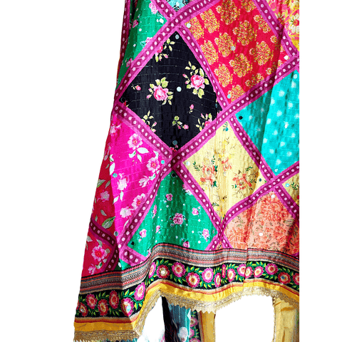 Pakistani Digital Printed Chinnon Dupatta With Heavy Mirror Work