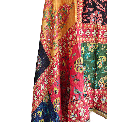 Pakistani Digital Printed Chinnon Fancy Heavy Mirror Work Dupatta