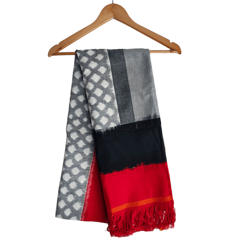 Eternal Beauty Handwoven Pochampally Ikat Silk Dupatta with Zari Elegance