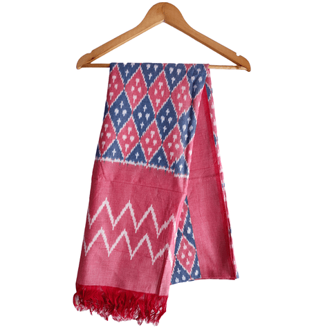 Eternal Beauty Handwoven Pochampally Ikat Silk Dupatta with Zari Elegance