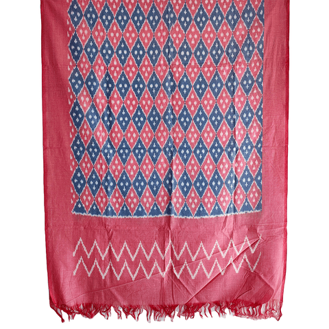 Eternal Beauty Handwoven Pochampally Ikat Silk Dupatta with Zari Elegance