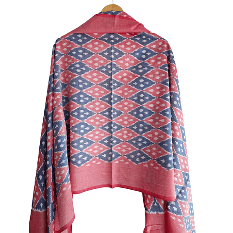 Eternal Beauty Handwoven Pochampally Ikat Silk Dupatta with Zari Elegance