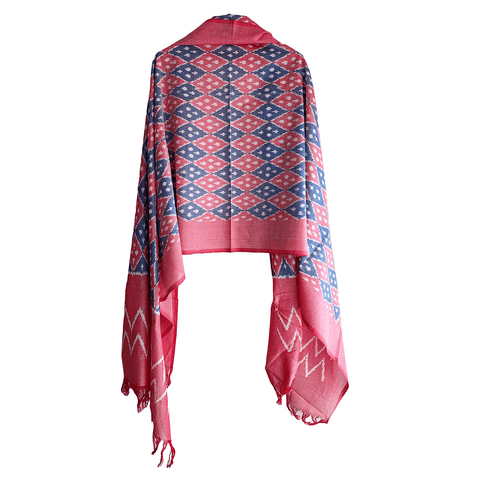 Eternal Beauty Handwoven Pochampally Ikat Silk Dupatta with Zari Elegance